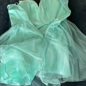 Beautiful sea-foam green bejeweled homecoming dress!